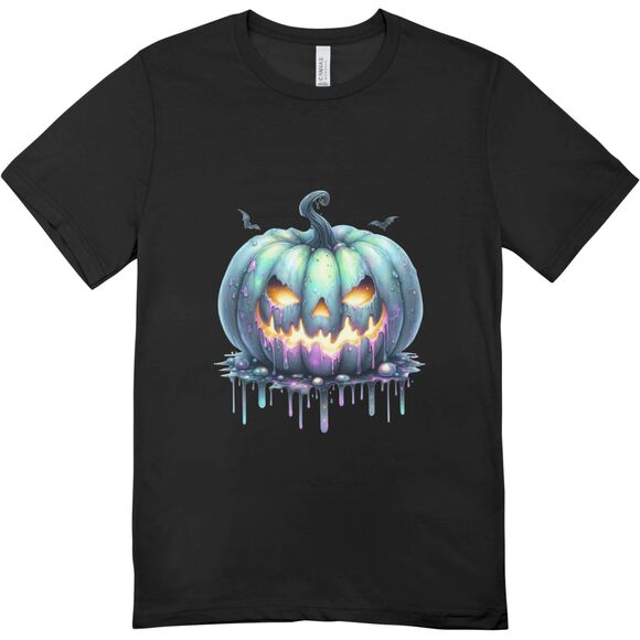 New, Creepy blue pumpkin halloween t-shirt | Hanes softstyle unisex XL - Picture 1 of 1